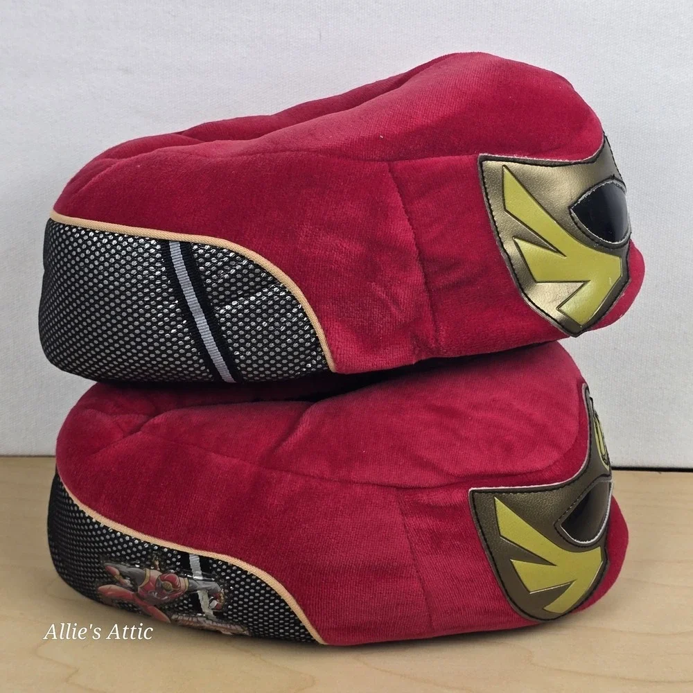 Power Rangers Ninja Storm Slippers Vintage Kids Red Ranger Boys Girls Plush 13/1